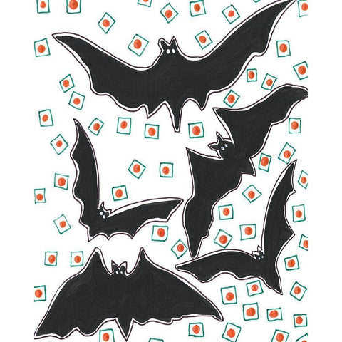 Halloween Fun II White Modern Wood Framed Art Print by Moore, Regina