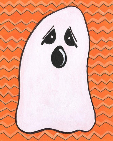 Halloween Fun IV White Modern Wood Framed Art Print with Double Matting by Moore, Regina