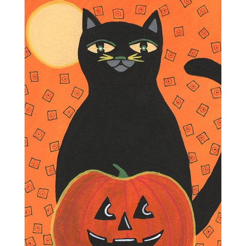 Halloween Fun V Black Modern Wood Framed Art Print by Moore, Regina