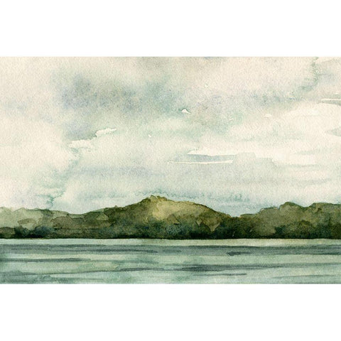 Riverside II Black Modern Wood Framed Art Print by Caroline, Emma