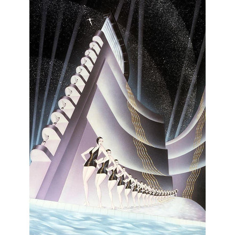 Aquacade Black Modern Wood Framed Art Print by Hoppe, Robert