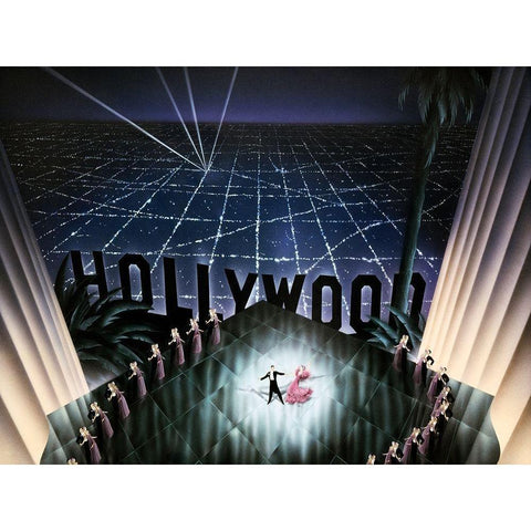 Hollywood Black Modern Wood Framed Art Print with Double Matting by Hoppe, Robert