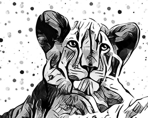 Motley Crew in B+W I White Modern Wood Framed Art Print with Double Matting by Aldridge, Ashley