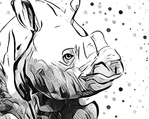 Motley Crew in B+W IV White Modern Wood Framed Art Print with Double Matting by Aldridge, Ashley