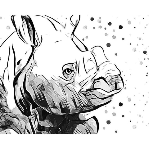 Motley Crew in B+W IV White Modern Wood Framed Art Print by Aldridge, Ashley