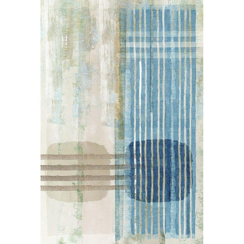 Blue Blue Horizon III White Modern Wood Framed Art Print by Kouta, Flora