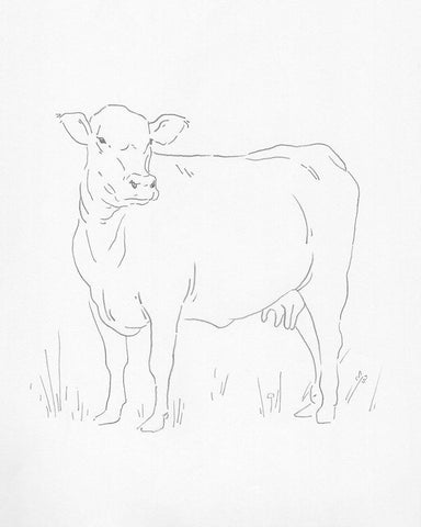 Limousin Cattle II Black Ornate Wood Framed Art Print with Double Matting by Green, Jacob