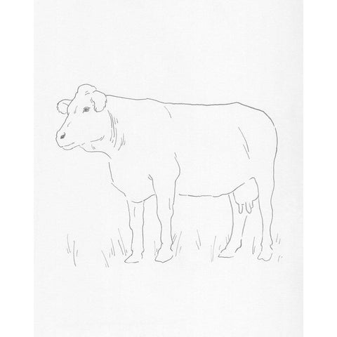 Limousin Cattle IV Black Modern Wood Framed Art Print by Green, Jacob