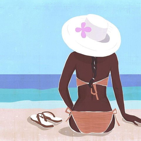 Ocean Gaze II Black Ornate Wood Framed Art Print with Double Matting by Warren, Annie