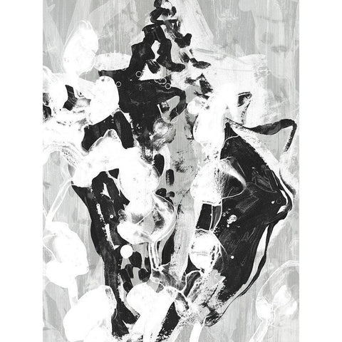 Ocean Inkblot I Black Modern Wood Framed Art Print by Vess, June Erica