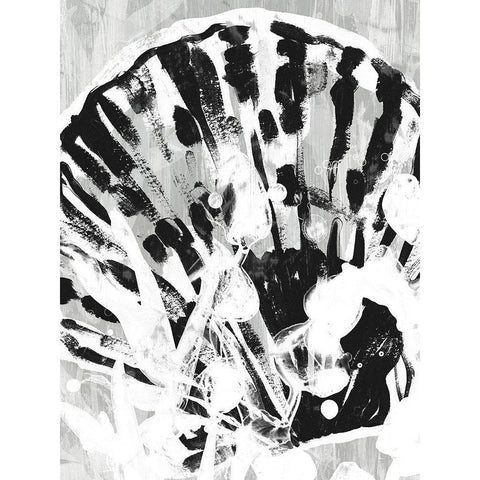 Ocean Inkblot II White Modern Wood Framed Art Print by Vess, June Erica