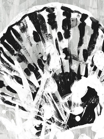 Ocean Inkblot II White Modern Wood Framed Art Print with Double Matting by Vess, June Erica