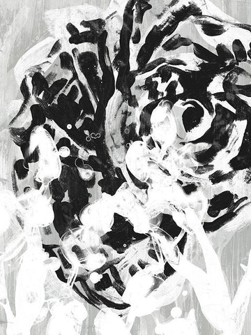 Ocean Inkblot III Black Ornate Wood Framed Art Print with Double Matting by Vess, June Erica