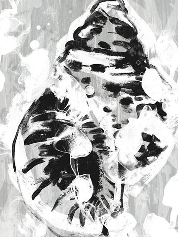 Ocean Inkblot IV White Modern Wood Framed Art Print with Double Matting by Vess, June Erica