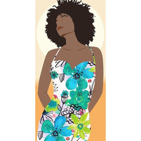 You Go Woman I Black Modern Wood Framed Art Print with Double Matting by Saunders, Alonzo