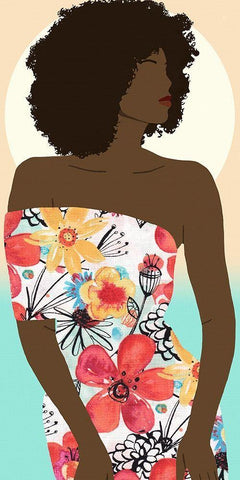 You Go Woman II White Modern Wood Framed Art Print with Double Matting by Saunders, Alonzo