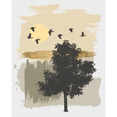 Leaving Home Black Modern Wood Framed Art Print with Double Matting by Saunders, Alonzo