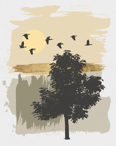 Leaving Home Black Ornate Wood Framed Art Print with Double Matting by Saunders, Alonzo