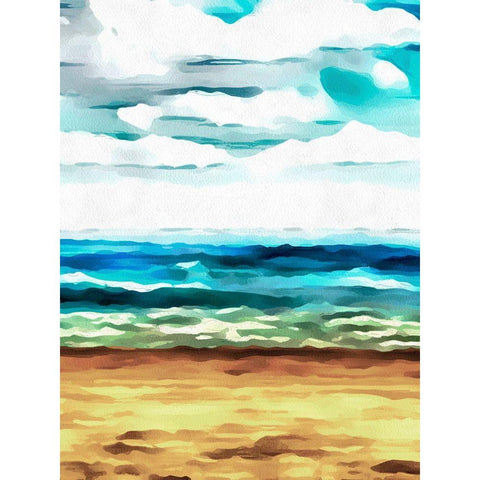 Summer Love I White Modern Wood Framed Art Print by Saunders, Alonzo