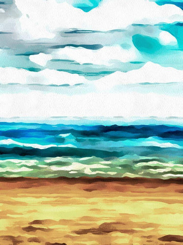 Summer Love I White Modern Wood Framed Art Print with Double Matting by Saunders, Alonzo