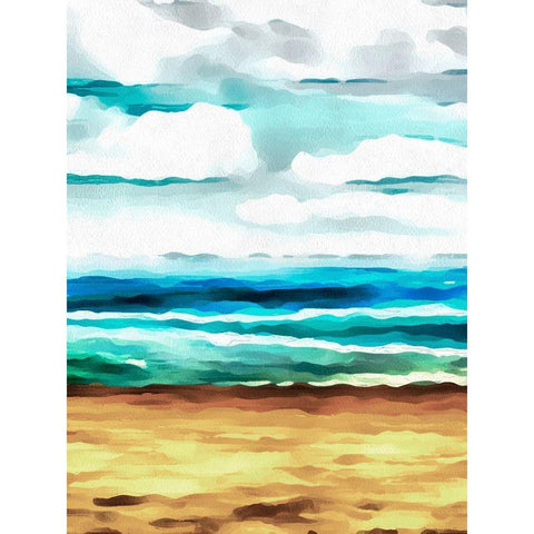 Summer Love II Black Modern Wood Framed Art Print with Double Matting by Saunders, Alonzo