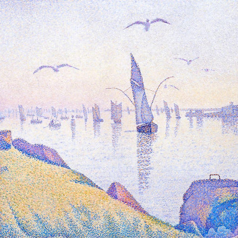Pointillism III White Modern Wood Framed Art Print by Hunziker, Steve