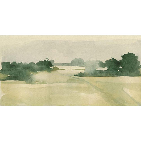 Watercolor Pasture I Gold Ornate Wood Framed Art Print with Double Matting by Caroline, Emma