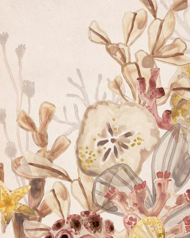 Ocean Nostalgia I White Modern Wood Framed Art Print with Double Matting by Vess, June Erica