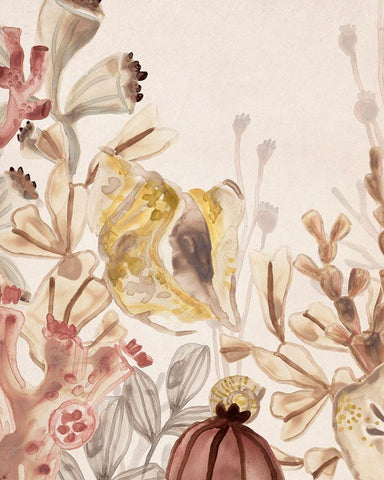 Ocean Nostalgia II White Modern Wood Framed Art Print with Double Matting by Vess, June Erica