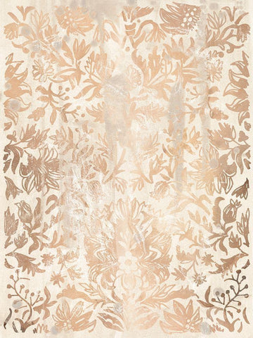 Walnut Damask I White Modern Wood Framed Art Print with Double Matting by Vess, June Erica