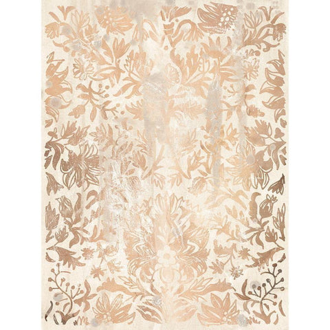 Walnut Damask I Black Modern Wood Framed Art Print with Double Matting by Vess, June Erica