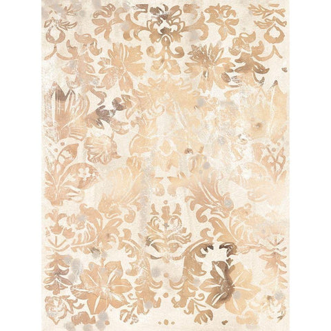 Walnut Damask II Gold Ornate Wood Framed Art Print with Double Matting by Vess, June Erica
