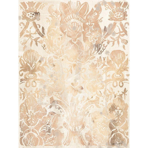 Walnut Damask III Gold Ornate Wood Framed Art Print with Double Matting by Vess, June Erica