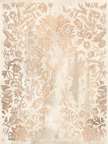 Walnut Damask IV Black Ornate Wood Framed Art Print with Double Matting by Vess, June Erica