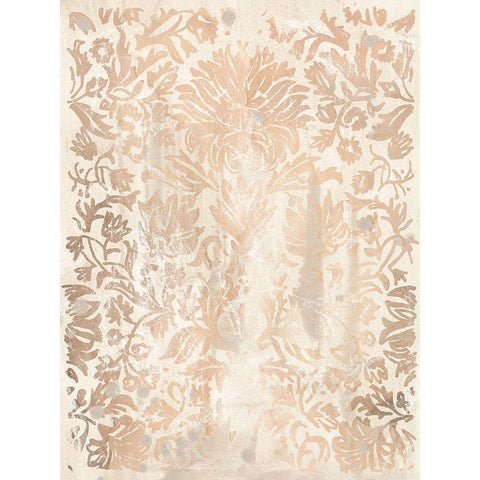 Walnut Damask IV Black Modern Wood Framed Art Print with Double Matting by Vess, June Erica