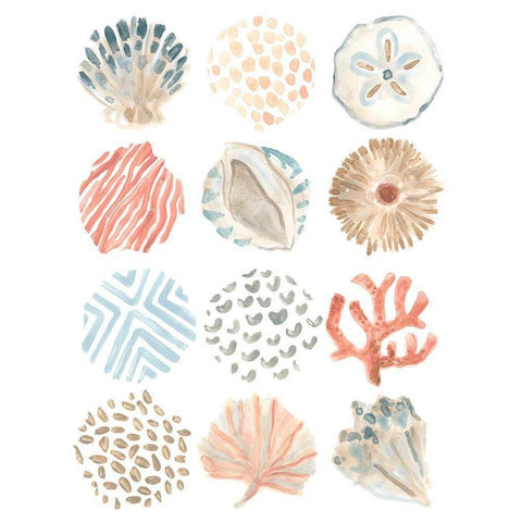 Ocean Patterns I White Modern Wood Framed Art Print by Vess, June Erica