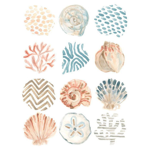 Ocean Patterns II White Modern Wood Framed Art Print by Vess, June Erica