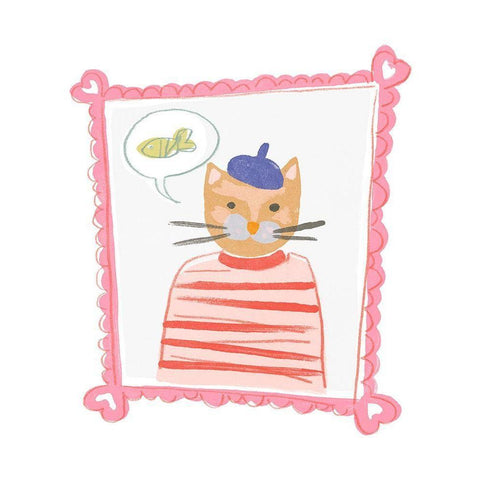 Cameo Characters I White Modern Wood Framed Art Print by Vess, June Erica