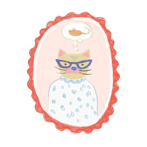 Cameo Characters II Black Modern Wood Framed Art Print with Double Matting by Vess, June Erica