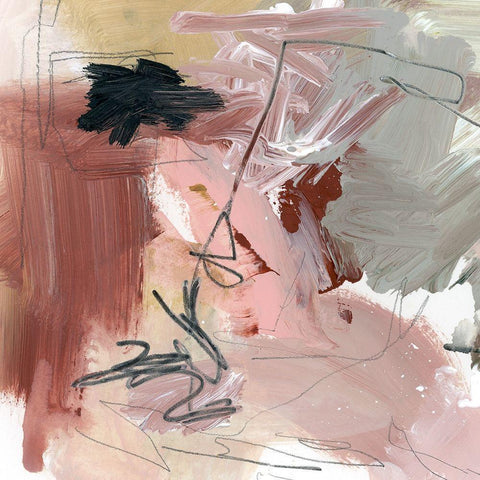 Pale Scribble II Black Modern Wood Framed Art Print by Parker, Jennifer Paxton