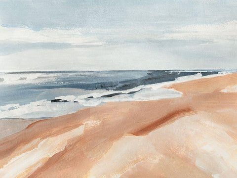 Salvo Beach I White Modern Wood Framed Art Print with Double Matting by Warren, Annie