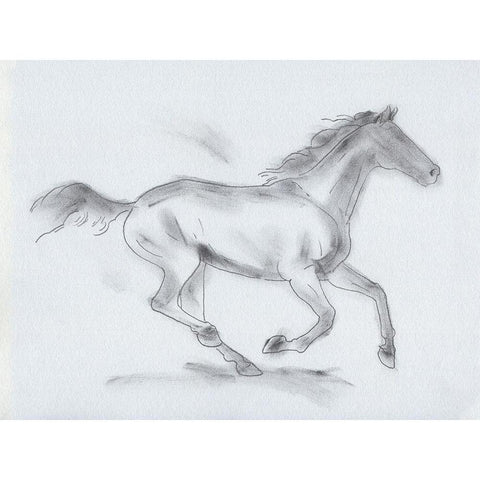 Smoke Stallion I Gold Ornate Wood Framed Art Print with Double Matting by Green, Jacob