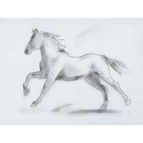 Smoke Stallion II Black Modern Wood Framed Art Print by Green, Jacob