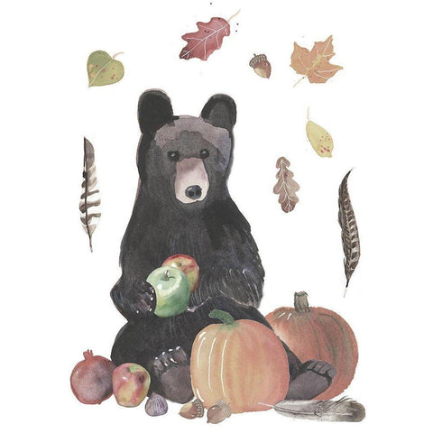 Cute Autumn Forest I Black Modern Wood Framed Art Print by Longley, Alicia