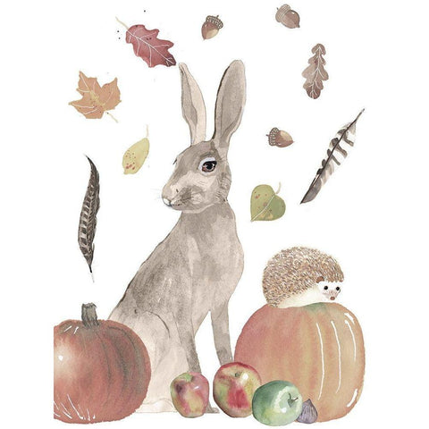 Cute Autumn Forest II Black Modern Wood Framed Art Print with Double Matting by Longley, Alicia