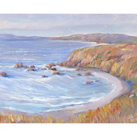 Along the Coast II Black Modern Wood Framed Art Print with Double Matting by OToole, Tim