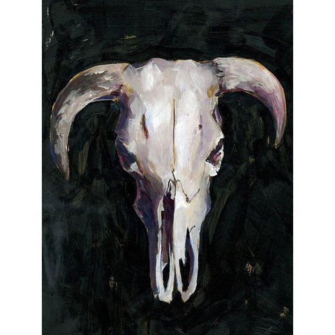 Horned Skull I White Modern Wood Framed Art Print by Parker, Jennifer Paxton
