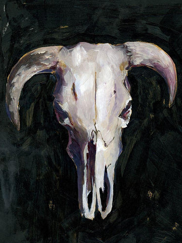 Horned Skull I Black Ornate Wood Framed Art Print with Double Matting by Parker, Jennifer Paxton