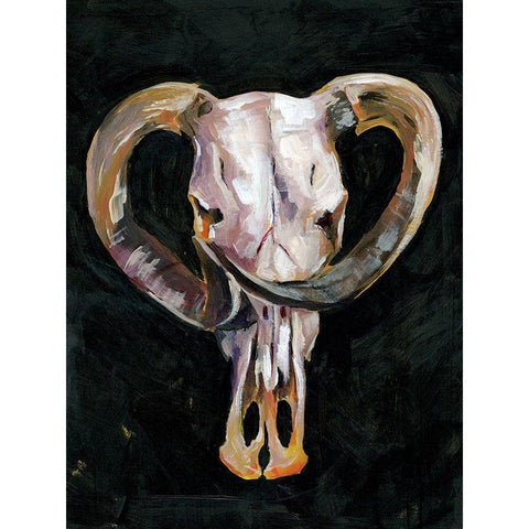 Horned Skull II White Modern Wood Framed Art Print by Parker, Jennifer Paxton