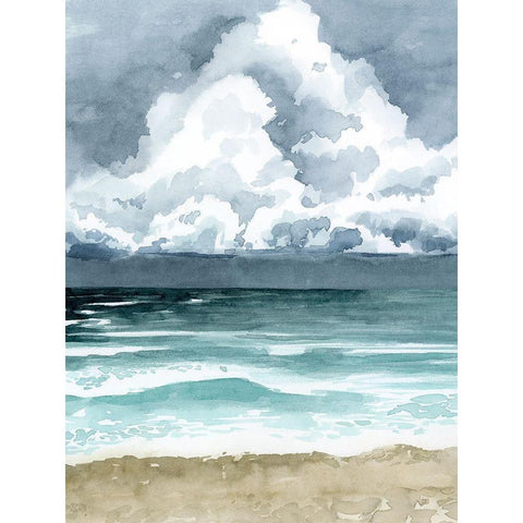 South Beach Storm I White Modern Wood Framed Art Print by Popp, Grace